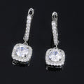 Cushion Drop Earrings With Pave Leverback Hooks In Six Colors view 4