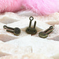 Long Ear Rabbit Head Metal Charms in Gold, Bronze and Silver Tones view 3