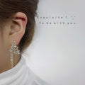 Gold-Tone Pavé Crystal Butterfly Drop Earrings Pair view 2