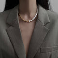 Freshwater Pearl Gold Rope Chain Half Splice Choker Necklace view 1