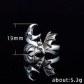 Silver Open Adjustable Bat Crescent Moon Band Ring view 5
