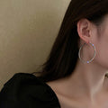 Crystal Large Hoop Earrings with Sparkling Stone Details view 2