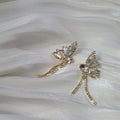 Gold-Tone Pavé Crystal Butterfly Drop Earrings Pair view 3