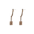 Geometric Crystal Drop Earrings with Sparkling Stone Details view 5