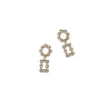 Gold Hollow Circle Square Rhinestone Geometric Drop Earrings view 5
