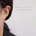 Gold Hollow Circle Square Rhinestone Geometric Drop Earrings view 2