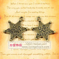 32x25mm Double-Sided Alloy Five-Point Star Charm Pendant