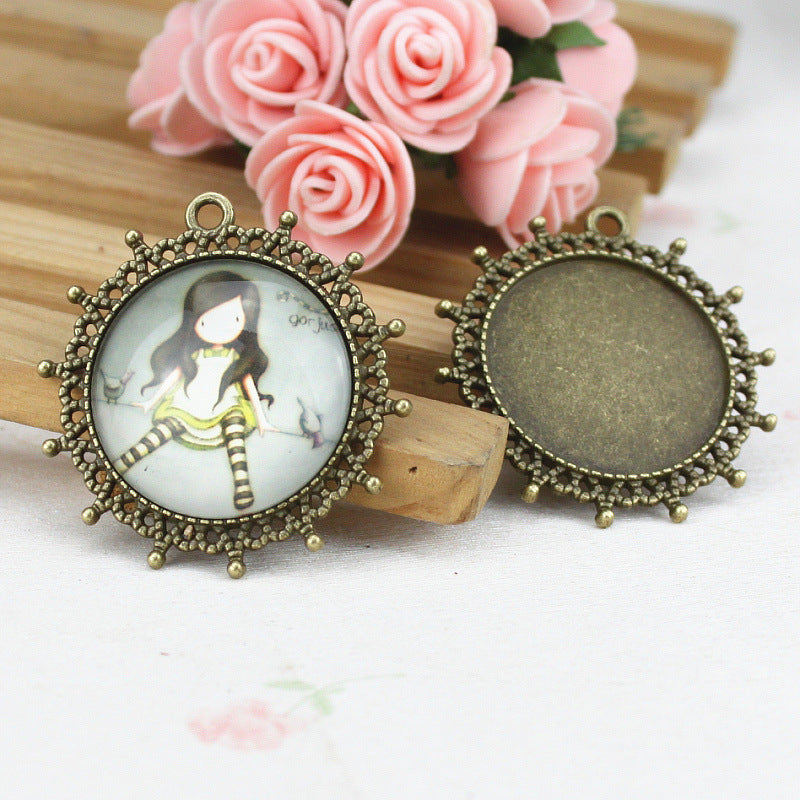30mm Round Bezel Setting Pendant Tray for DIY Jewelry