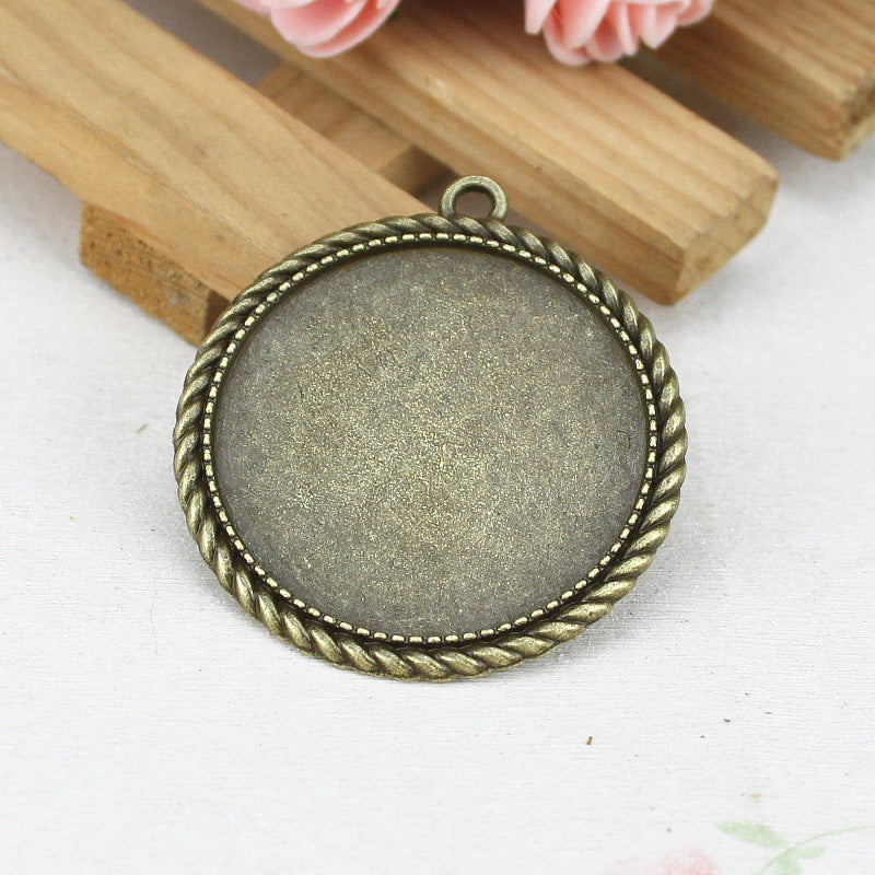 35mm Twisted Edge Alloy Pendant Bezel Setting