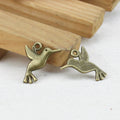 Vintage Hummingbird Charm Metal Jewelry Component, 3 Finish Options view 2