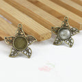 Star Flower Round Pendant Tray Jewelry Making Component view 3