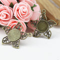 Star Flower Round Pendant Tray Jewelry Making Component view 1