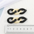 Matte Acrylic Triple Link Drop Stud Earrings in Three Monochrome Designs view 2
