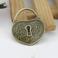 Heart Shaped Ornate Padlock Metal Charms in Three Vintage Finishes view 4