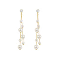 Pearl Chain Tassel Earrings with Lustrous Bead Details view 5