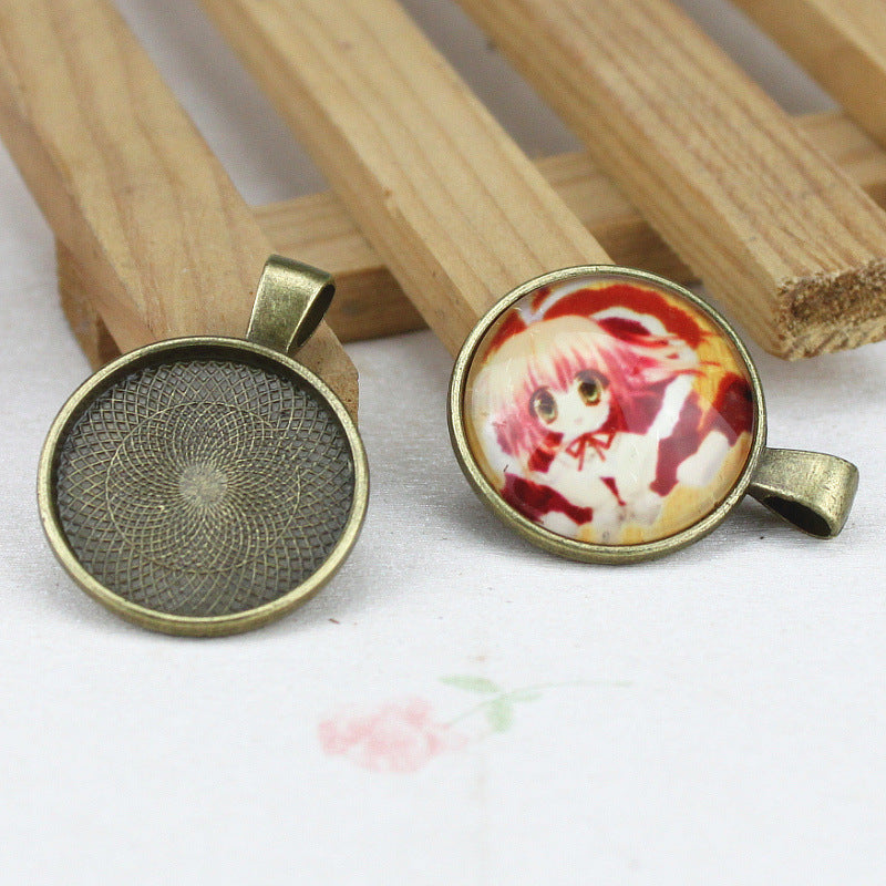 25mm Side-Hanging Cabochon Tray Bezel Setting for DIY Jewelry