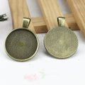 25mm Side-Hanging Cabochon Tray Bezel Setting for DIY Jewelry