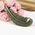Curled Feather Metal Pendants in Four Vintage Tone Finishes view 3