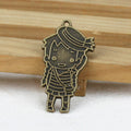 Braided Hair Girl Metal Charm in Four Vintage Finishes view 2