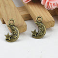 Vintage Double-Sided Moon and Star Alloy Charm Pendant