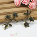 50x30mm Alloy Branch Flower Double Bail Pendant