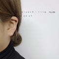Gold Tone Mini V Pearl CZ Geometric Stud Earrings Pair view 2