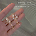 Gold-Tone Pavé Crystal Butterfly Drop Earrings Pair view 1