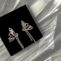 Gold-Tone Pavé Crystal Butterfly Drop Earrings Pair view 4