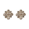 Crystal Flower Stud Earrings with Sparkling Stone Details view 5