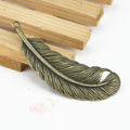 77x22mm Vintage Alloy Feather Bookmark Charm Pendant