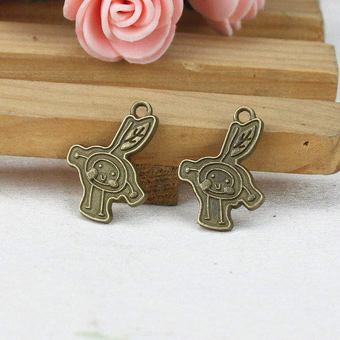 22x16mm Vintage Bean Sprout Girl Alloy Charm Pendant