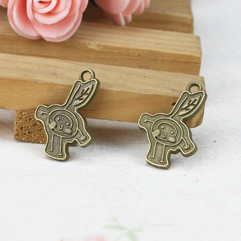 22x16mm Vintage Bean Sprout Girl Alloy Charm Pendant