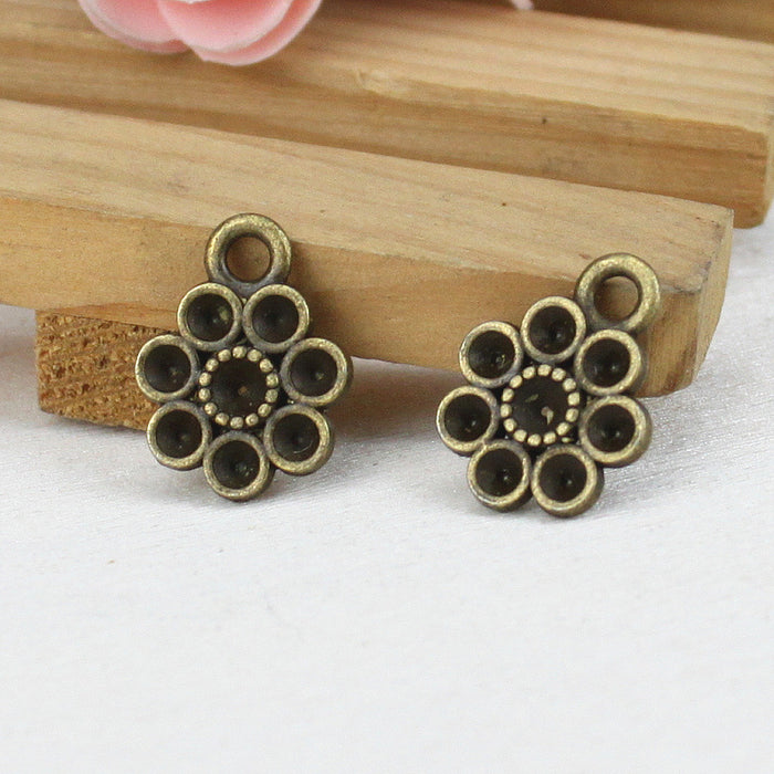 Vintage Multi-Hole Flower Alloy Connector Charm 15mm