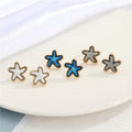 Gold Tone Starfish Druzy Stud Earrings in Three Colors view 1