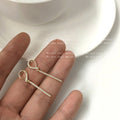 Gold Teardrop Pave Bar Drop Stud Earrings Clear Stones view 4