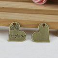 Vintage Metal Engraved Heart Pendant in Multiple Finish Options for Jewelry Making view 3