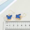 Gold Tone Butterfly Druzy Hook Earrings in Three Colors view 2