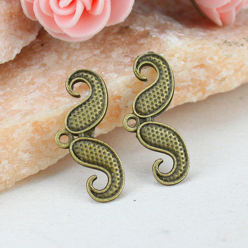 30x13mm Vintage Alloy Mustache Charm Pendant for DIY Jewelry