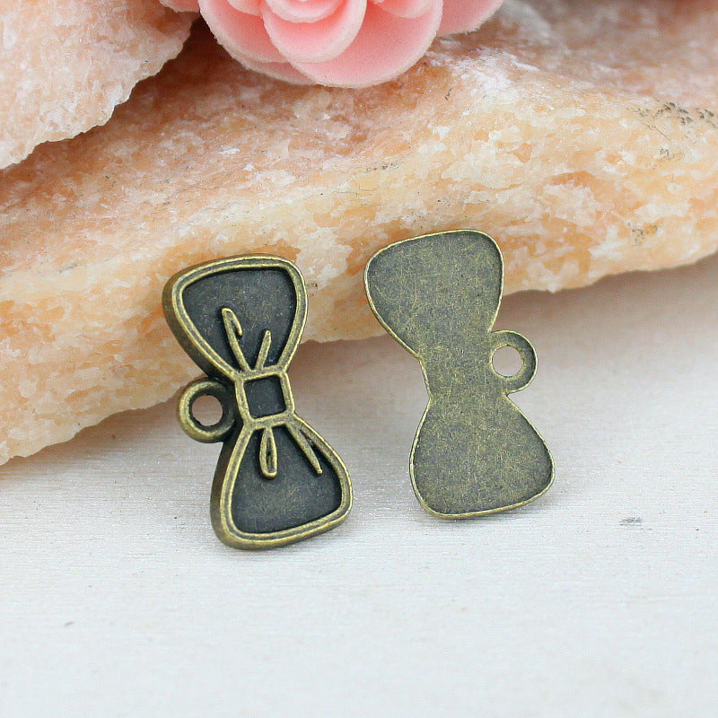 20x11mm Vintage Alloy Bow Charm Pendant