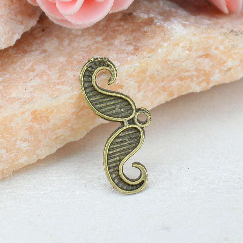 30x13mm Vintage Alloy Mustache Charm Pendant for DIY Jewelry