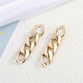 Chunky Metal Chain Drop Earrings in Two Geometric Styles view 3