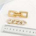 Chunky Metal Chain Drop Earrings in Two Geometric Styles view 2