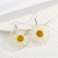 White Preserved Daisy Resin Necklace and Earring Options view 4