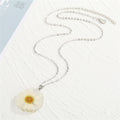 White Preserved Daisy Resin Necklace and Earring Options view 3