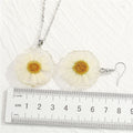White Preserved Daisy Resin Necklace and Earring Options view 2