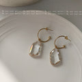 Gold Tone Irregular Clear Crystal Drop Hook Earrings For Women view 4