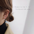 Matte Gold Arc Double Pearl Stud Earrings Two-Way Pair view 3