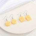 Instant Noodle Resin Hook Earrings in Round and Rectangular Shapes view 1