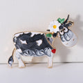Enamel Cow Brooch Flower Ear Red Heart Three Colors view 7