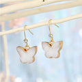 Gold Tone Butterfly Druzy Hook Earrings in Three Colors view 4